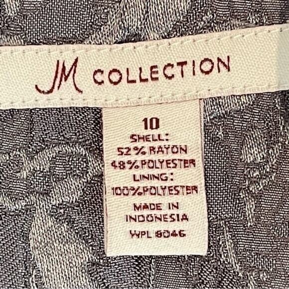 JM Collection Gray Metallic Floral Print Evening Jacket NWT Size 10 - Picture 9 of 12